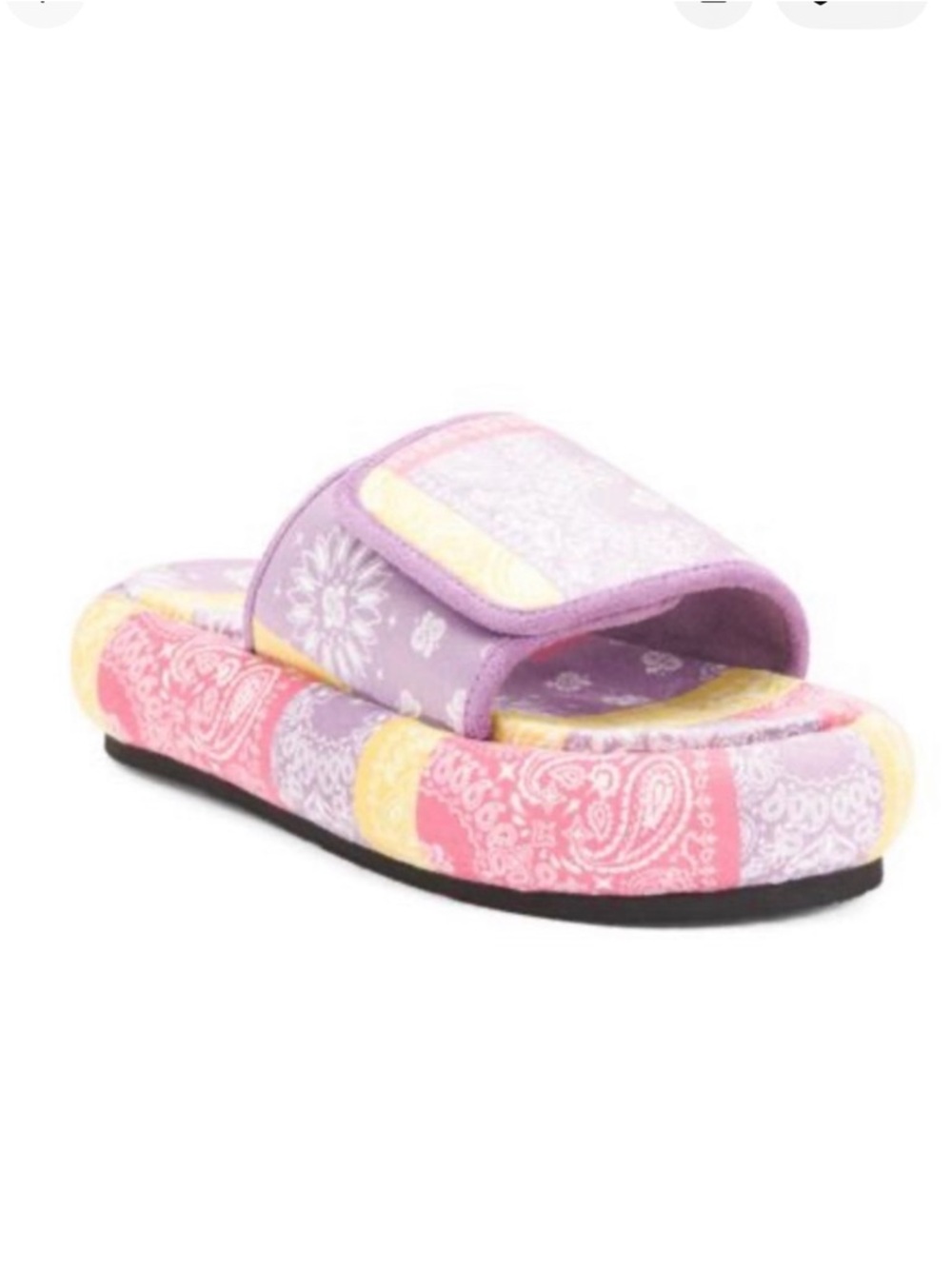 Arizona Love Multicolor Bandana Print Slide Patchwork Platform Molly New